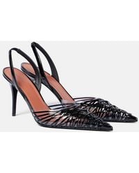 AMINA MUADDI - Lori 90 Patent Leather And Pvc Slingback Pumps - Lyst