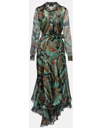 Etro - Vestido De Fiesta De Seda Con Flecos - Lyst