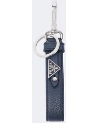 Prada - Saffiano Leather Keychain - Lyst