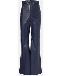 Victoria Beckham - High-Rise Leather Flared Pants - Lyst