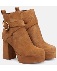 See By Chloé - Lyna Suede Platform Ankle Boots - Lyst
