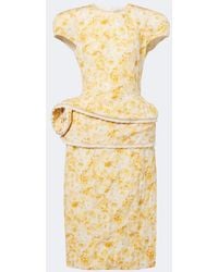 Magda Butrym - Floral-Applique Floral Cotton-Blend Midi Dress - Lyst