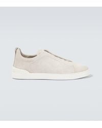 ZEGNA - Triple Stitch Slip-on Sneakers - Lyst