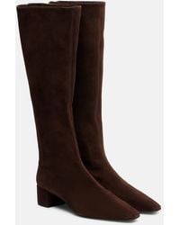 Aquazzura - Saint Honore 35 Suede Knee-High Boots - Lyst