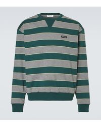 Miu Miu - Striped Cotton Jersey Sweatshirt - Lyst