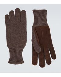 Brunello Cucinelli - Handschuhe aus Kaschmir mit Veloursleder - Lyst