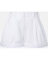 Givenchy - Pleated Cotton Poplin Shorts - Lyst