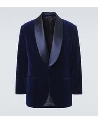 Brunello Cucinelli - Pinstripe Cotton Velvet Tuxedo Jacket - Lyst