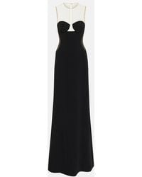 Stella McCartney - Mesh-Paneled Crepe Gown - Lyst