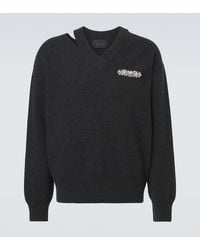 Simone Rocha - Cutout Embellished Wool-Blend Sweater - Lyst