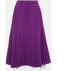 Plan C - Pleated Jersey Midi Skirt - Lyst