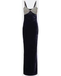 The New Arrivals Ilkyaz Ozel - Lux Cutout Crystal-Embellished Velvet Gown - Lyst
