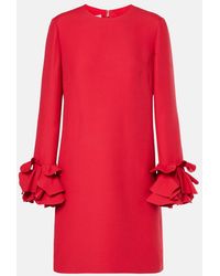 Valentino - Crepe Couture Ruffled Minidress - Lyst