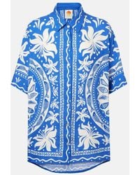 FARM Rio - Ocean Scarf Printed Linen-Blend Shirt - Lyst