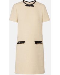 Valentino - Bow-Detail Wool-Blend Tweed Minidress - Lyst