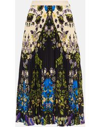 Etro - Printed Pleated Midi Skirt - Lyst