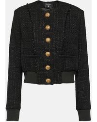 Balmain - Jacke aus Tweed und Lame - Lyst