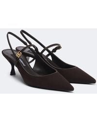 Dolce & Gabbana - Dg Suede Slingback Pumps - Lyst