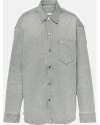 Ami Paris - Ami De Coeur Grey Denim Shirt - Lyst
