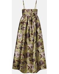 ALÉMAIS - Abito Midi Citron Con Stampa Floreale - Lyst