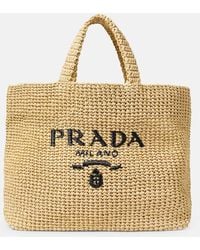 Prada - Tote Bag Aus Raffiabast - Lyst