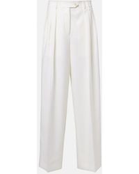 Calvin Klein - Alexandra Pleated Wool Wide-Leg Pants - Lyst
