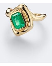 SHAY - Zar 18Kt Pinky Ring With Emerald And Diamond - Lyst