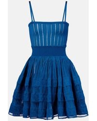 Alaïa - Tiered Pointelle-Knit Mini Dress - Lyst