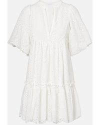 Poupette - Cruz Broderie Anglaise Cotton Minidress - Lyst