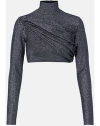 Gucci - Gathered Lame Crop Top - Lyst