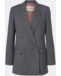 Valentino - Pinstripe Virgin Wool Blazer - Lyst