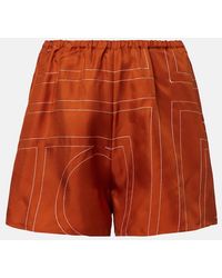 TOTEME - Monogram Silk Twill Pajama Shorts - Lyst