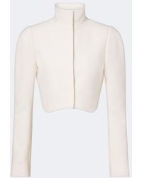 Alaïa - Cropped Wool Crepe Jacket - Lyst