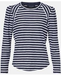 Veronica Beard - Striped Cotton Jersey Top - Lyst