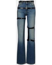 Coperni - Leather-Trimmed Straight Jeans - Lyst