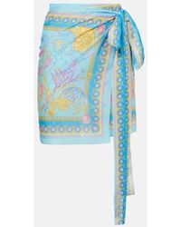 Versace - Pareo De Algodon Y Seda Estampado - Lyst