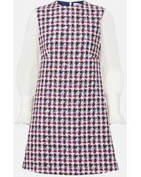 Valentino - Embellished Wool-Blend Tweed Minidress - Lyst