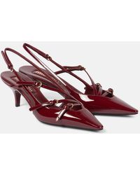 Miu Miu - 55 Patent Leather Slingback Pumps - Lyst