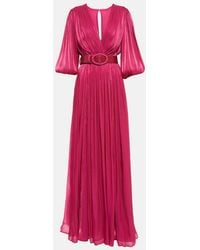 Costarellos - Mira Pleated Georgette Gown - Lyst