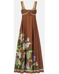 ALÉMAIS - Alfie Floral Linen Midi Dress - Lyst
