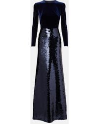 Monique Lhuillier - Sequined Velvet Gown - Lyst