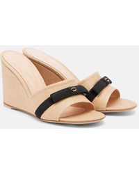 Gianvito Rossi - Minou Raffia Wedge Mules - Lyst