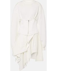 Acne Studios - Asymmetric Cotton Jersey Corset Dress - Lyst
