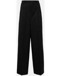 Ami Paris - High-Rise Wool Wide-Leg Pants - Lyst