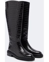 A.Emery - Jude Croc-Effect Leather Knee-High Boots - Lyst