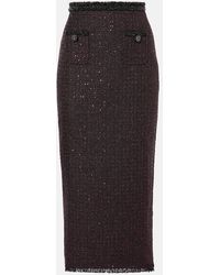 Self-Portrait - Tweed Maxi Skirt - Lyst