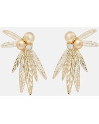 Carolina Herrera - Crystal-Embellished Clip-On Earrings - Lyst