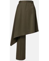 Bottega Veneta - Wool Chevron Asymmetric Pantaskirt - Lyst
