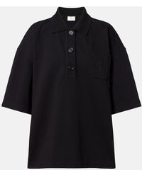 Saint Laurent - Embroidered Oversized Cotton Polo Shirt - Lyst