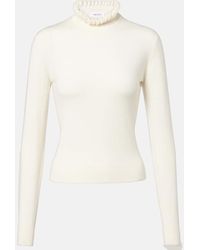 McQueen - Scalloped Wool-Blend Sweater - Lyst